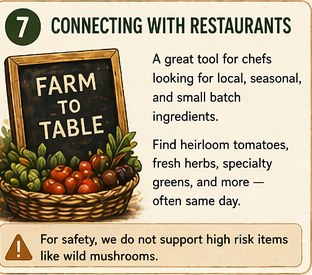 Farm to table produce basket for restaurants sourcing local ingredients