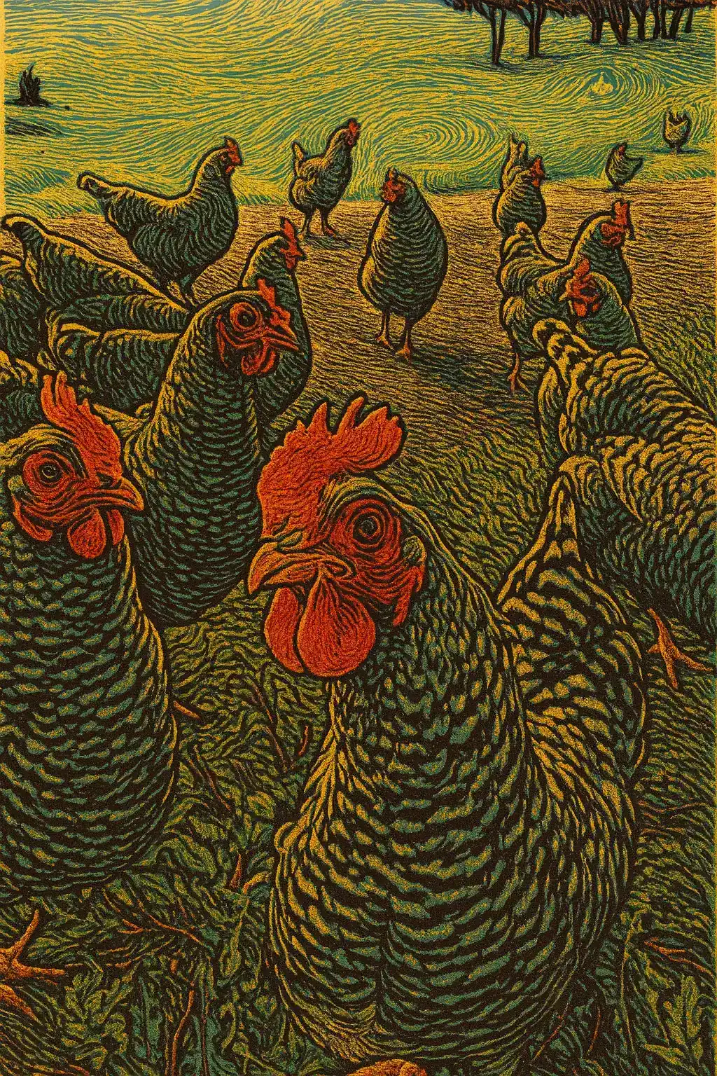 Chickens in pasture
